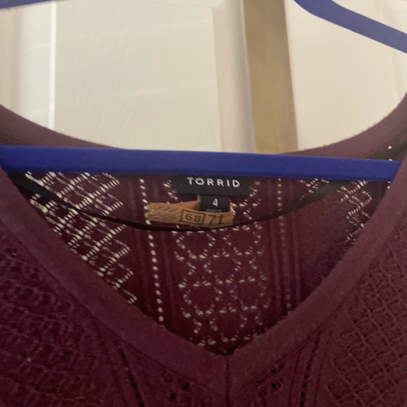 Torrid short sleeve sweater. Mauve/purplish color - Picture 2 of 5